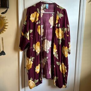 Maroon Rose kimono